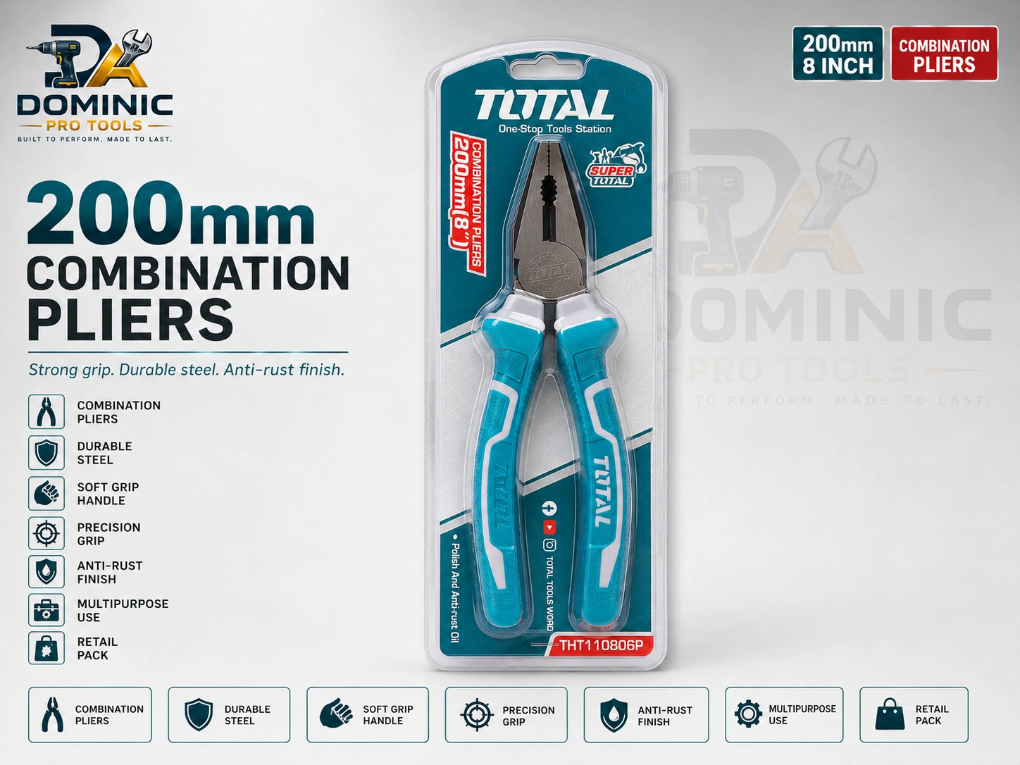 TOTAL 8 Inches Plier